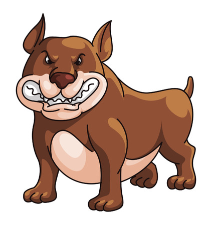 Bull Dog Cartoon Illustrationのイラスト素材