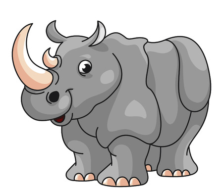 Rhino Cartoon Illustrationのイラスト素材