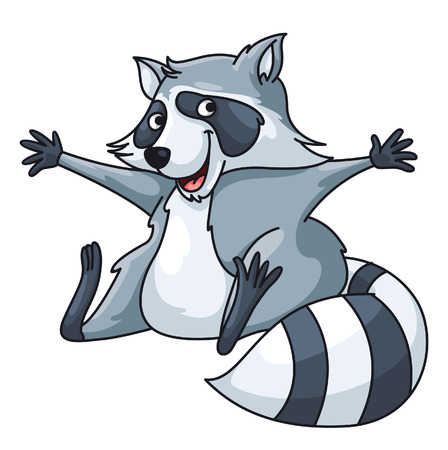 Raccoon Cartoon Illustrationのイラスト素材