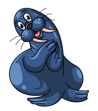 Walrus Cartoon Illustrationのイラスト素材