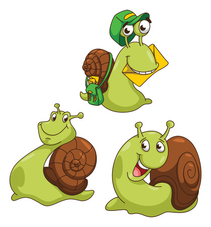 Snail Cartoon Illustrationのイラスト素材