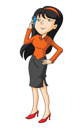 Business Woman Phoneのイラスト素材