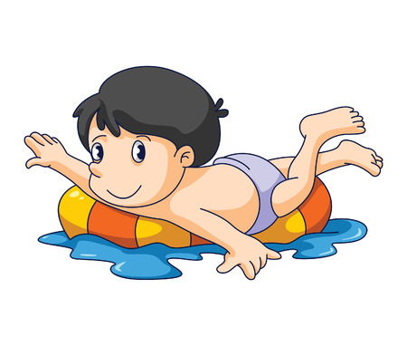 kid swimのイラスト素材