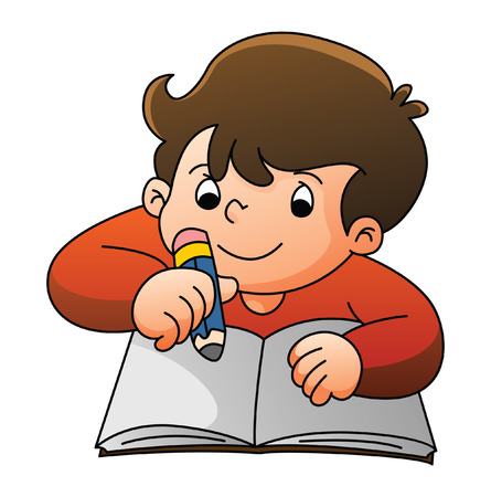 Boy Learningのイラスト素材