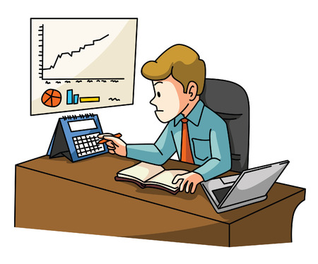 Businessman isolated on whiteのイラスト素材