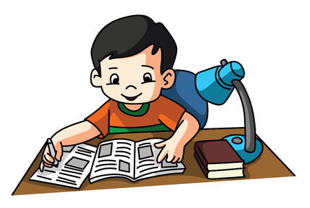 Boy Learningのイラスト素材