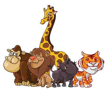 Safari Animals groupのイラスト素材