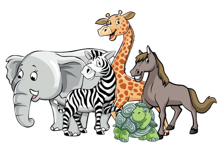 animals safari group poseのイラスト素材