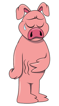 Sad pigのイラスト素材