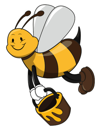 Bee holding honeyのイラスト素材