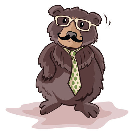 Bear using businessman costumeのイラスト素材