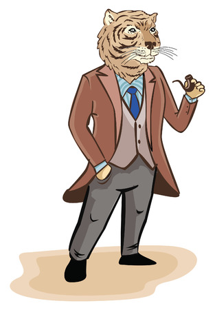 business man tigerのイラスト素材