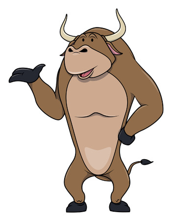 Bull funny cartoonのイラスト素材