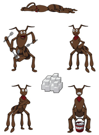 Ant Character set collectionのイラスト素材