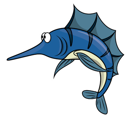 Marlin fish cartoon illustrationのイラスト素材