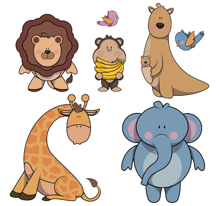 Funny animal setのイラスト素材