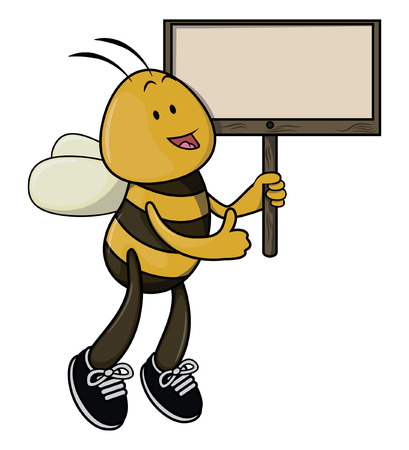 Bee holding bannerのイラスト素材