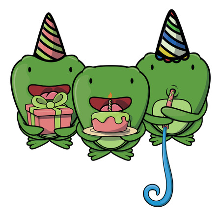 Frog partyのイラスト素材