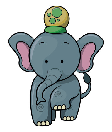 Elephant circus cartoon illustrationのイラスト素材