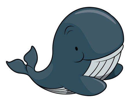 Cute whale vector illustrationのイラスト素材