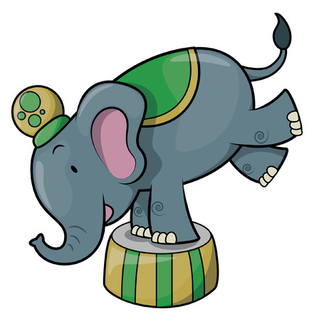 Elephant playing ballのイラスト素材
