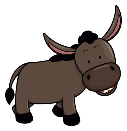 Donkey cartoon illustrationのイラスト素材