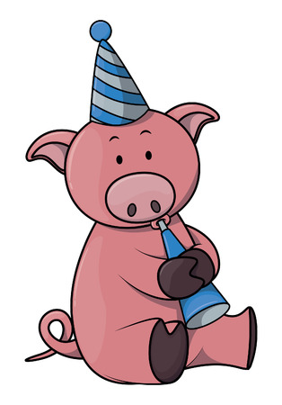 Pig birthdayのイラスト素材