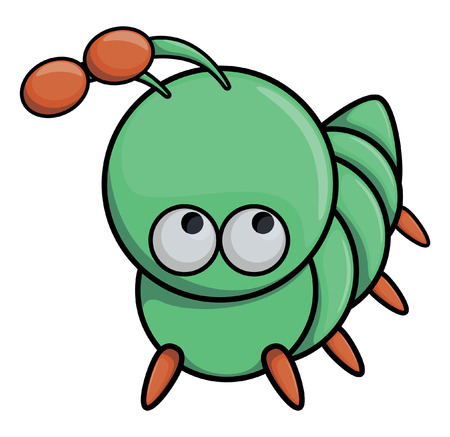 caterpillar cartoon illustrationのイラスト素材