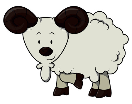 Sheep cartoon illustrationのイラスト素材