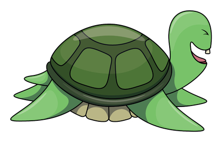Turtle cartoon illustration isolated whiteのイラスト素材