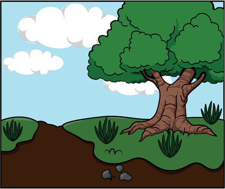 green forest scenicのイラスト素材