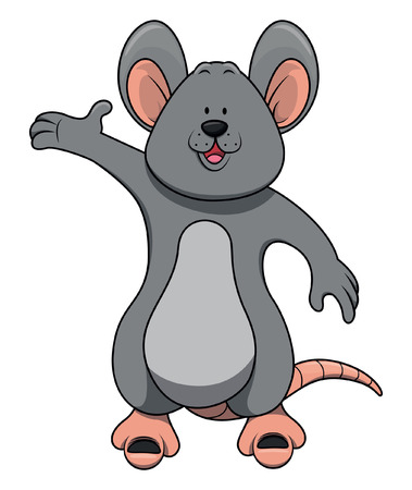 Mouse cartoon illustration isolated whiteのイラスト素材