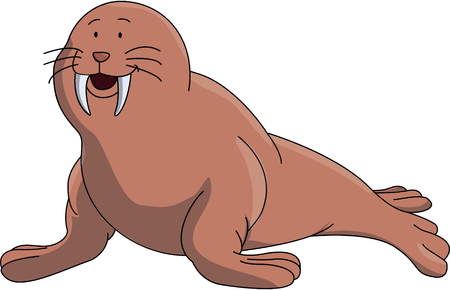 Walrus cartoonのイラスト素材
