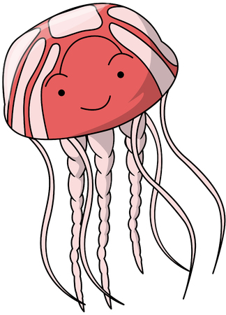 Jelly fish cartoon illustrationのイラスト素材