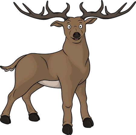 Deer cartoon illustrationのイラスト素材