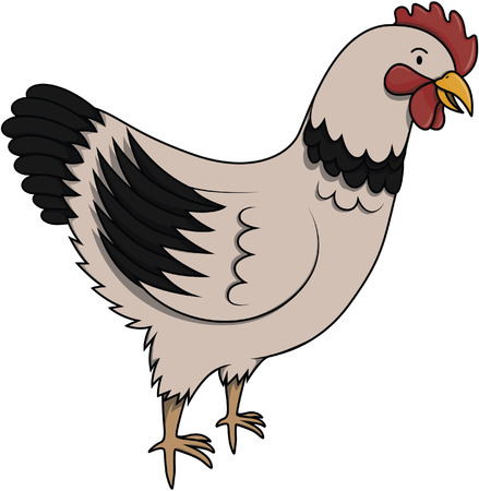 Hen cartoon illustrationのイラスト素材