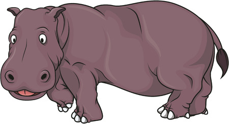 hippopotamus cartoon illustrationのイラスト素材