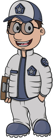 Astronomer cartoon designのイラスト素材