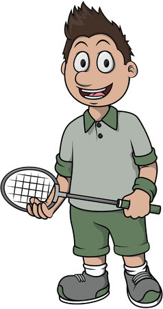 Badminton player cartoon designのイラスト素材