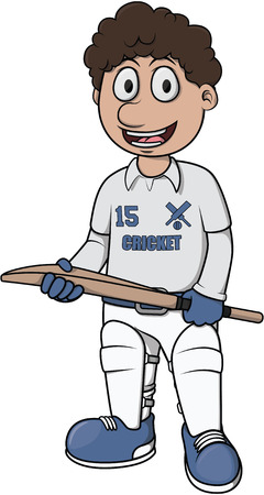 Cricket sport - Cartoon Illustrationのイラスト素材
