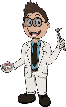 Dentist vector cartoon illustration designのイラスト素材