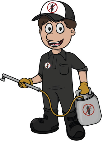 exterminator vector cartoon illustration designのイラスト素材