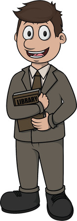 Librarian vector cartoon illustration designのイラスト素材