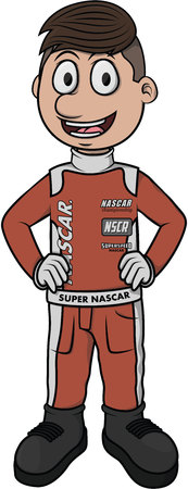 nascar driver carのイラスト素材