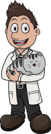 Veterinarian vector cartoon illustration designのイラスト素材