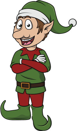 Elf cute cartoon posing christmasのイラスト素材