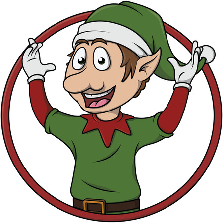 christmass elf cute cartoon posingのイラスト素材