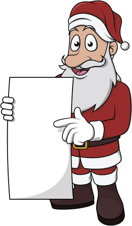 santa claus holding bannerのイラスト素材