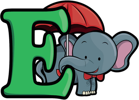 E for elephantのイラスト素材