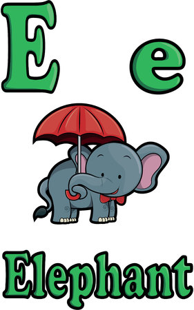 E for elephantのイラスト素材